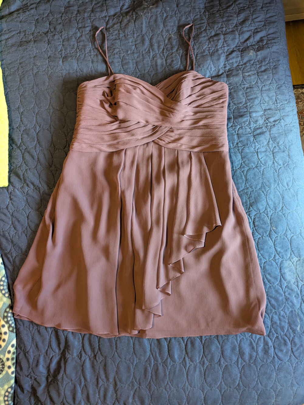 David’s Bridal | Spaghetti Strap Mauve Chiffon Party Dress | Size 18